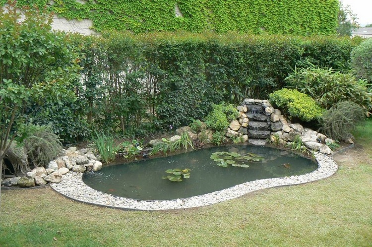 Bassin de jardin avec cascade