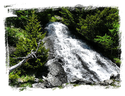 Cascade impressionnante et rafrachissante au beau milieu d'une nature grandiose.