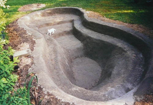 Cimentage du bassin de jardin